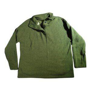 Madewell Collared Sweater, Green with Buttons